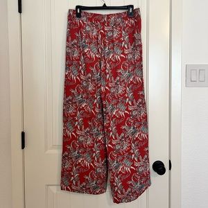 Loft floral wide leg pants